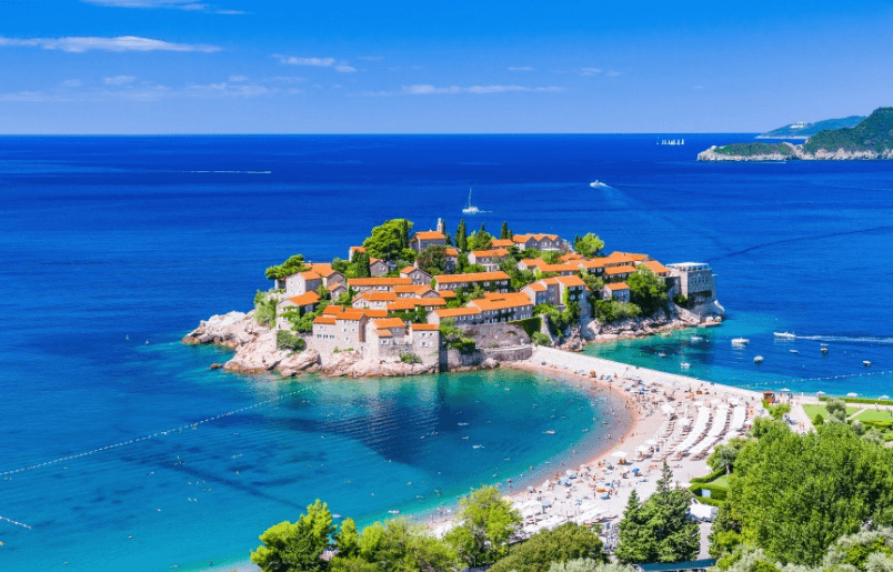 Sveti Stefan Beach, Montenegro Sveti Stefan Beach, Montenegro